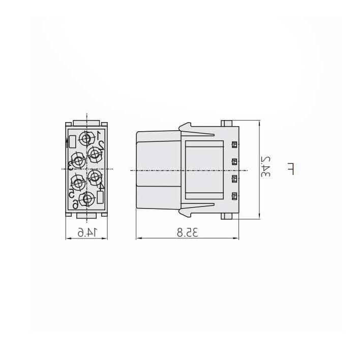 HM module, female connector, HM-005-FS, 09140052716