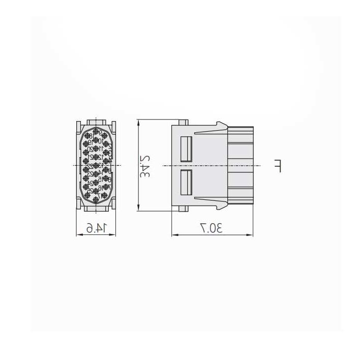 HM module, female connector, HM-025-F, 09140253101